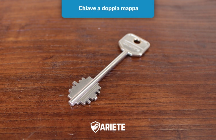 Ariete double-bit lock, front view