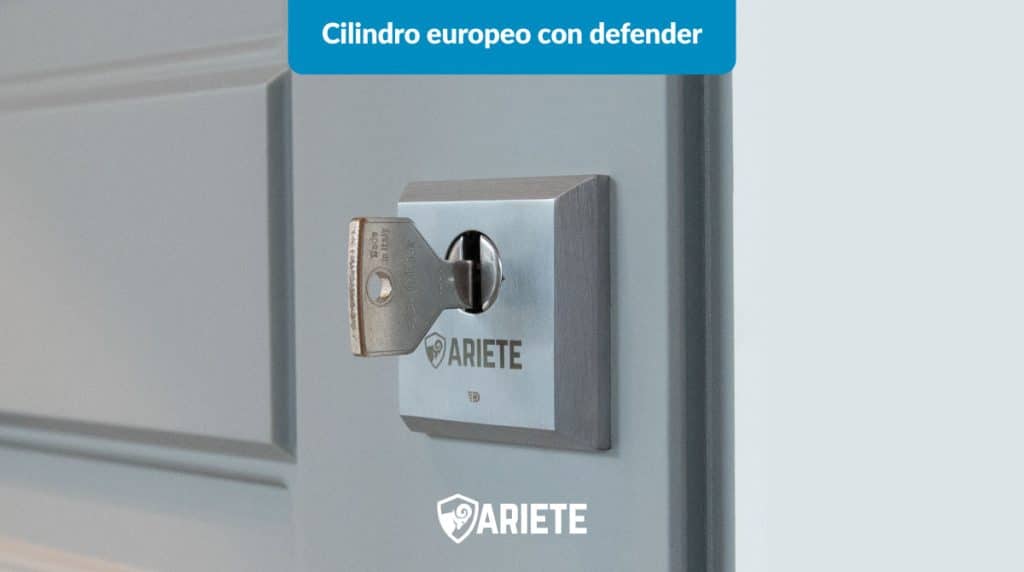 European cylinder with defender fitted