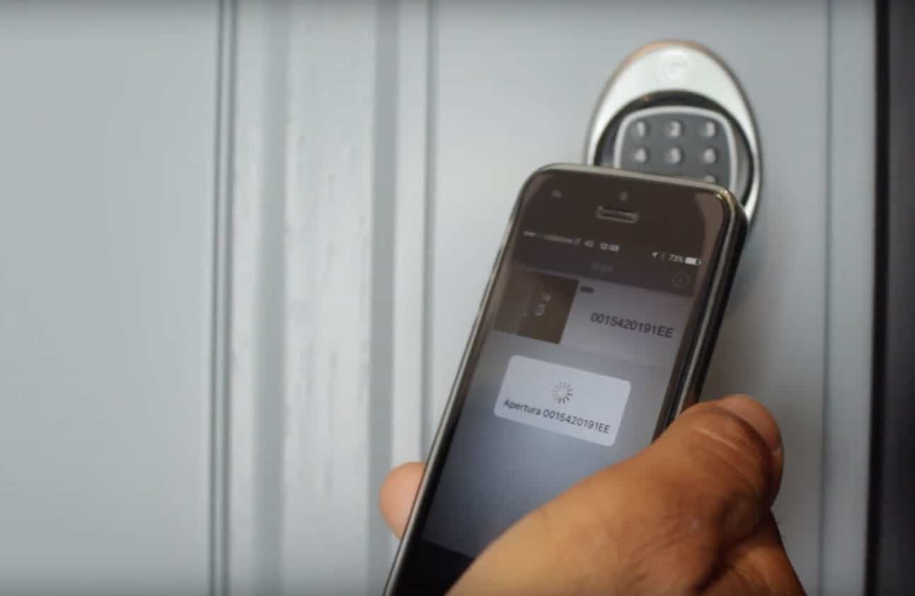 opening a door with a smartphone