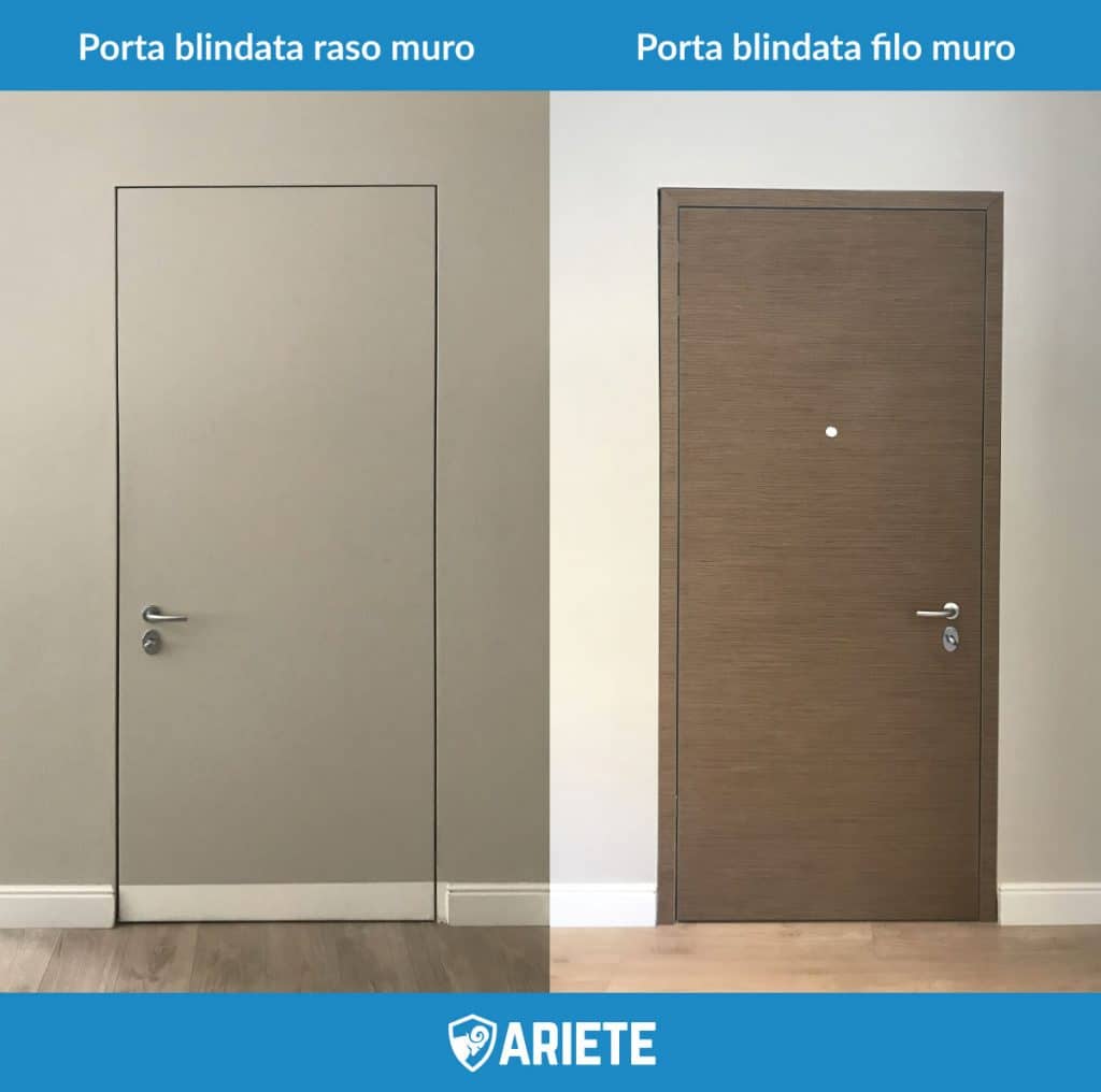 flush-to-wall and wall-recessed armoured doors