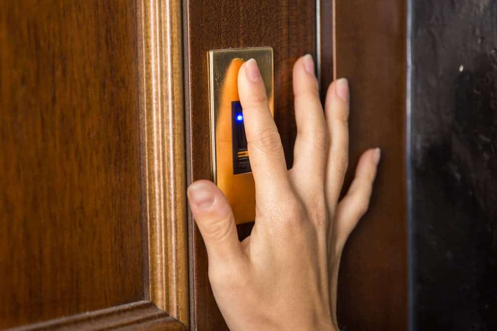 Armoured door fingerprint reader