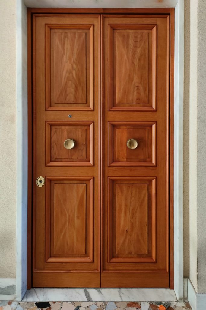 brown armoured entrance door