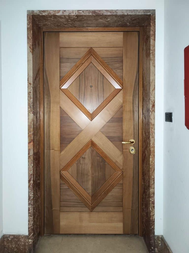 wooden armoured door
