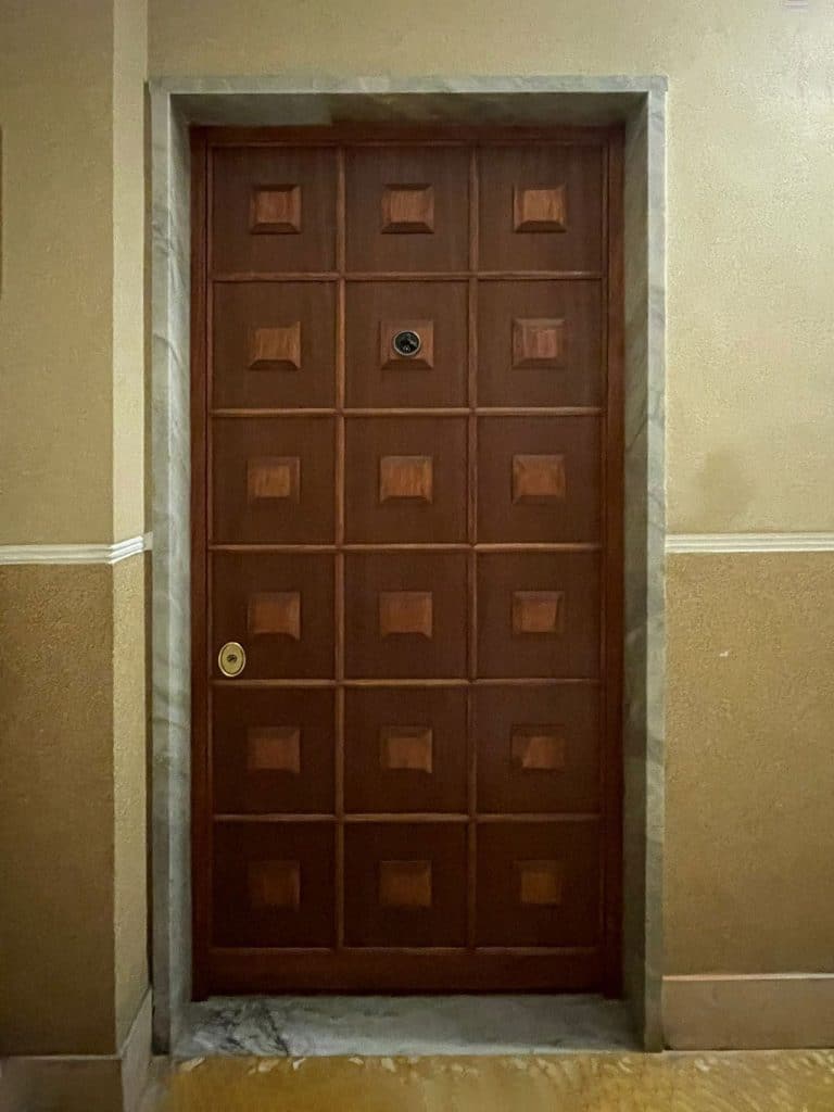 brown armoured door