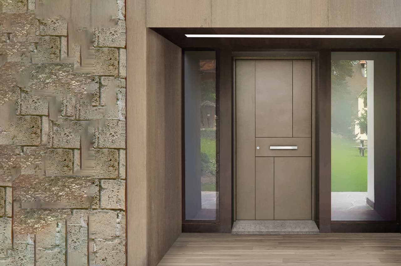 iron and glass front door