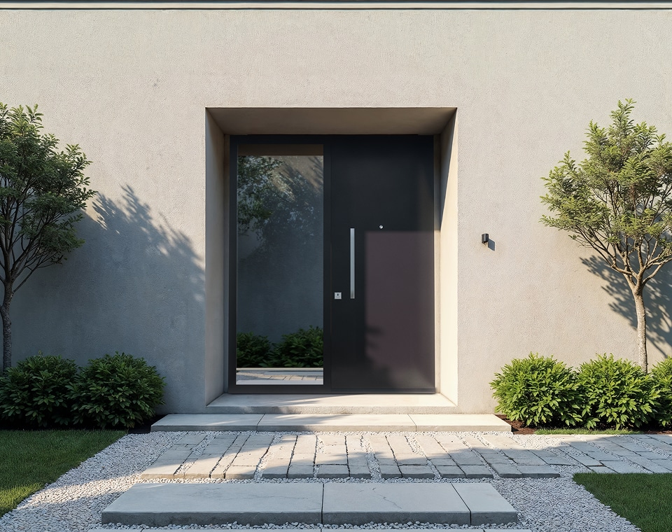 external ariete armoured door with glass