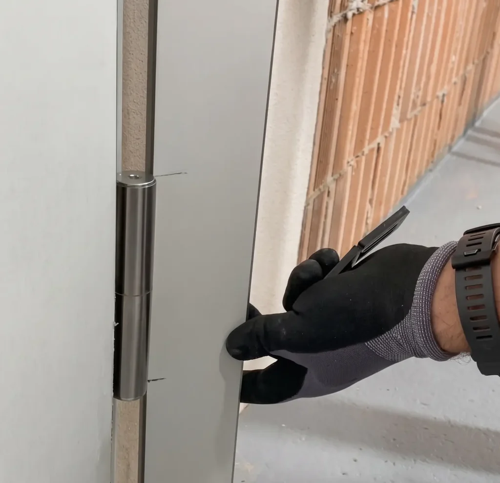 hinge recess armoured door architrave trim