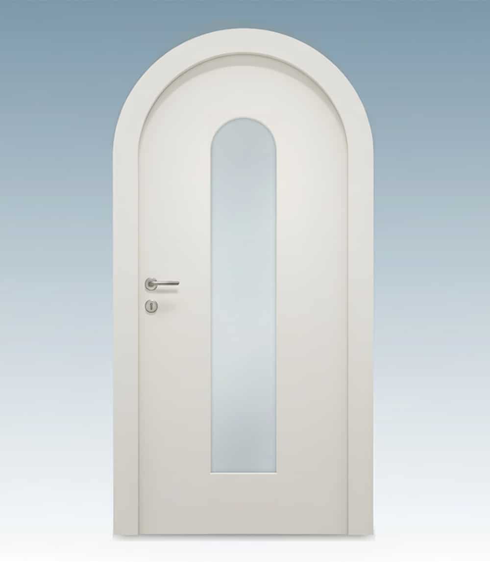 ariete arched armoured door with glass