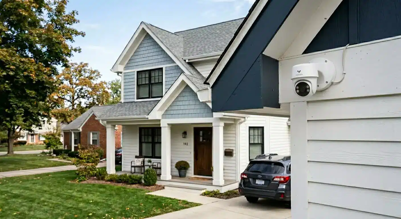 Security camera on a house