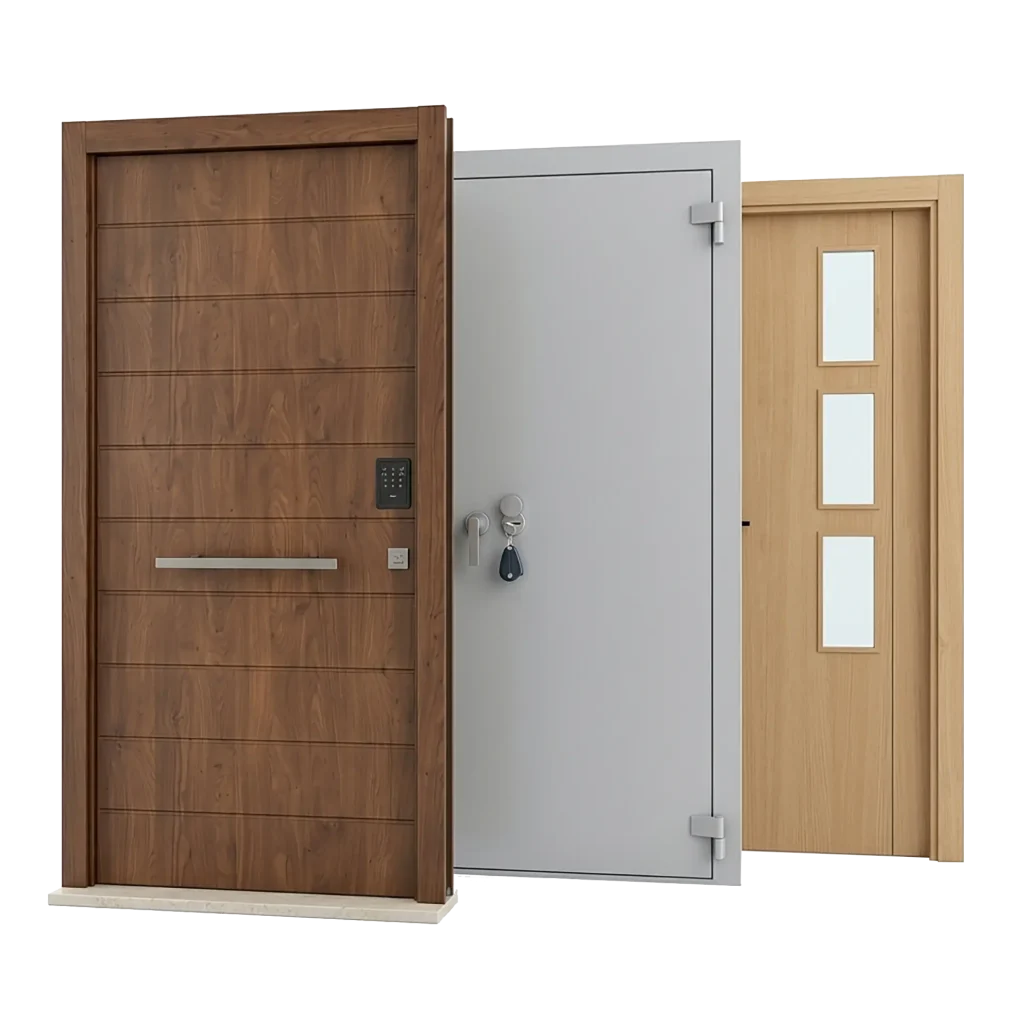 armour-plated or armoured or reinforced door