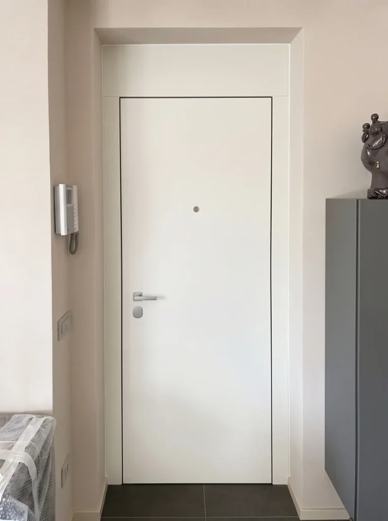 white armoured front door