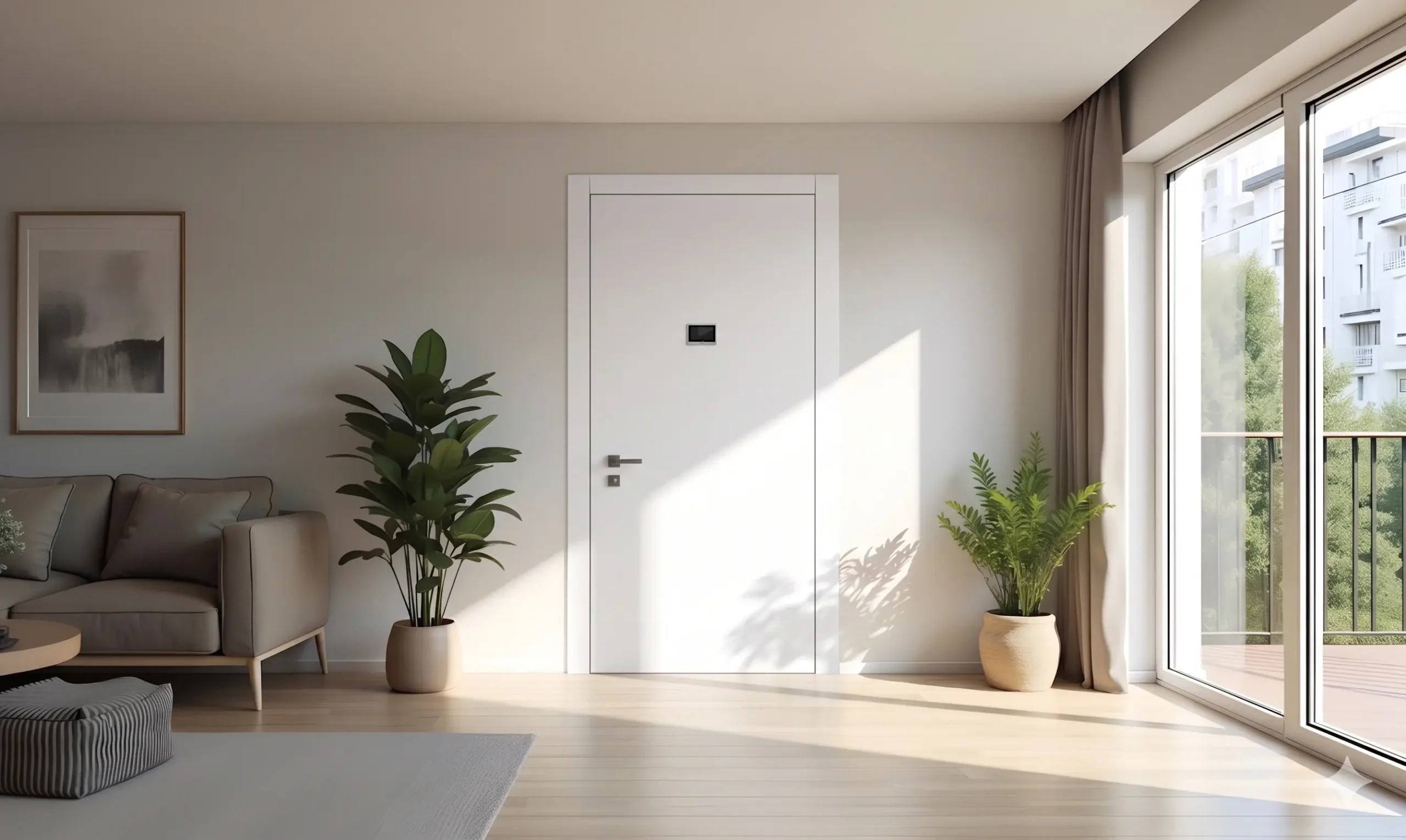 white designer armoured entrance door