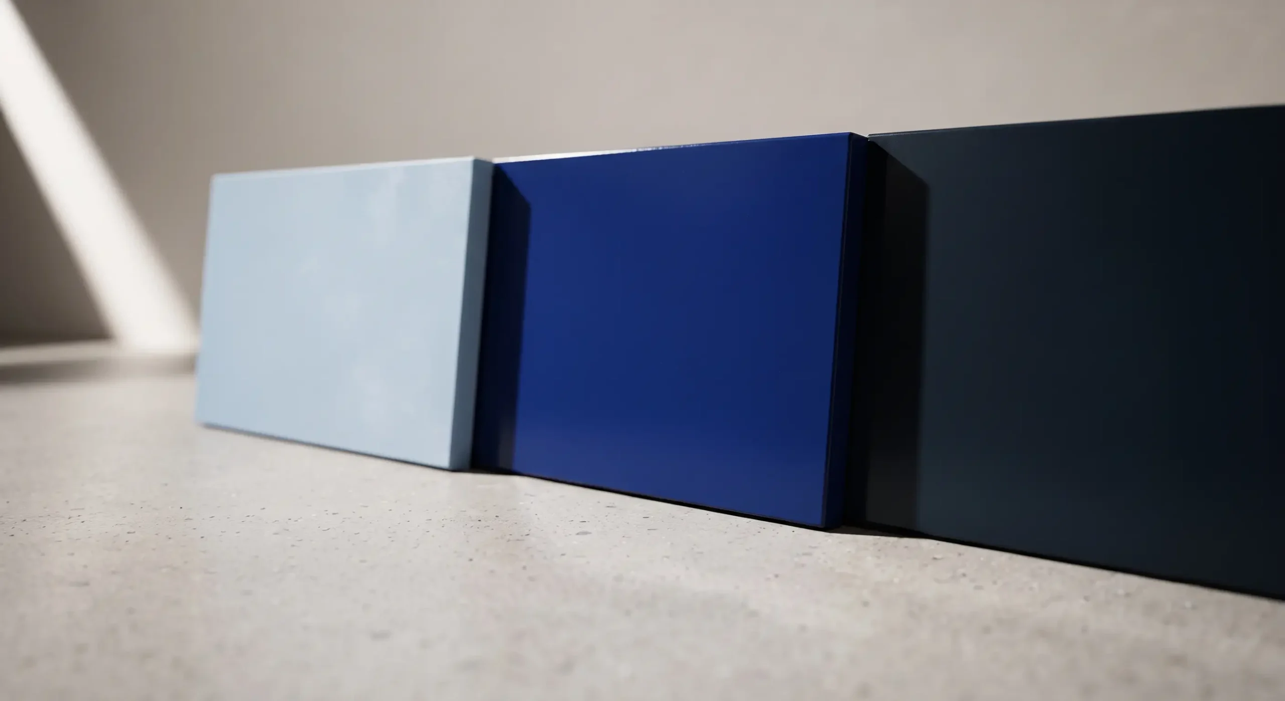 powder blue gentian and night blue shades