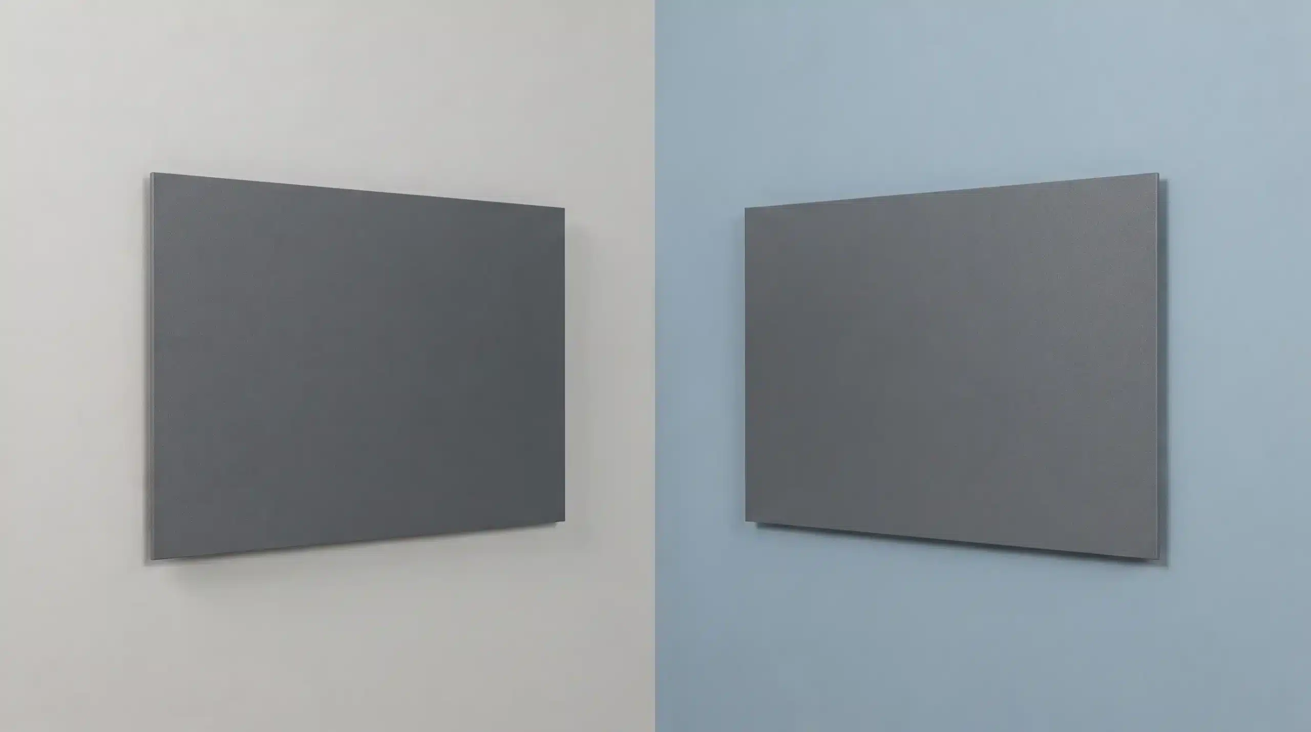 anthracite grey against a white wall or a powder blue wall