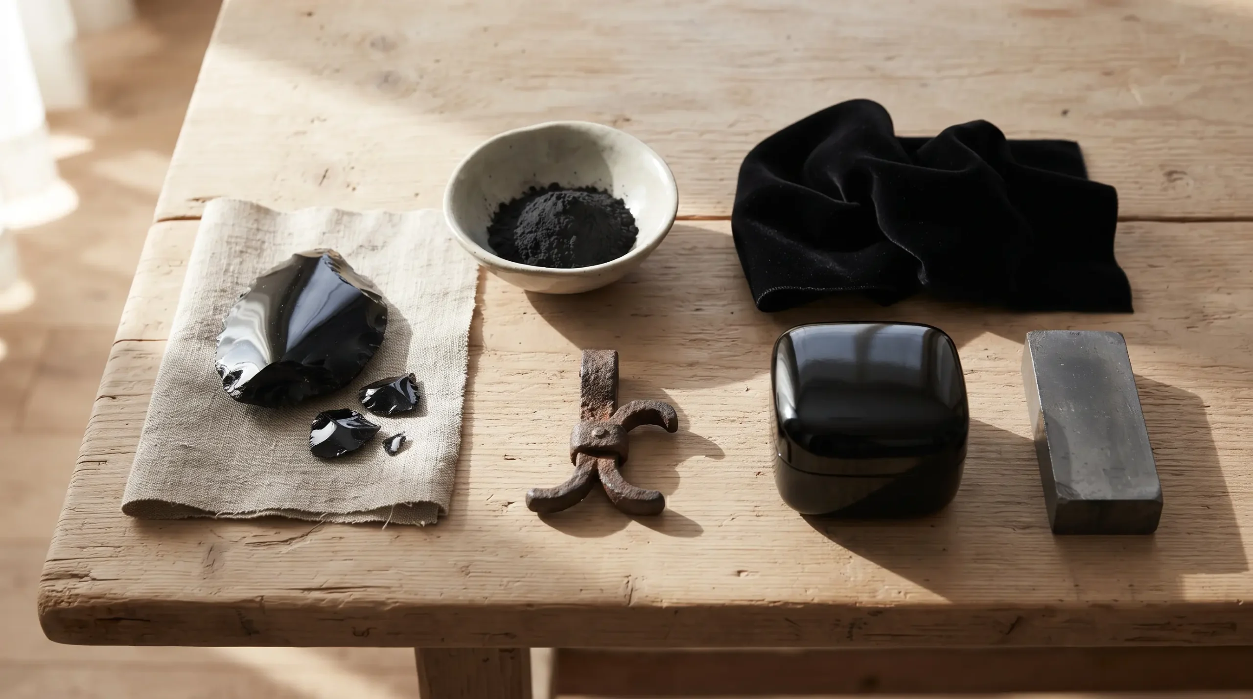 Obsidian, lamp black pigment and black velvet: the history of the colour black