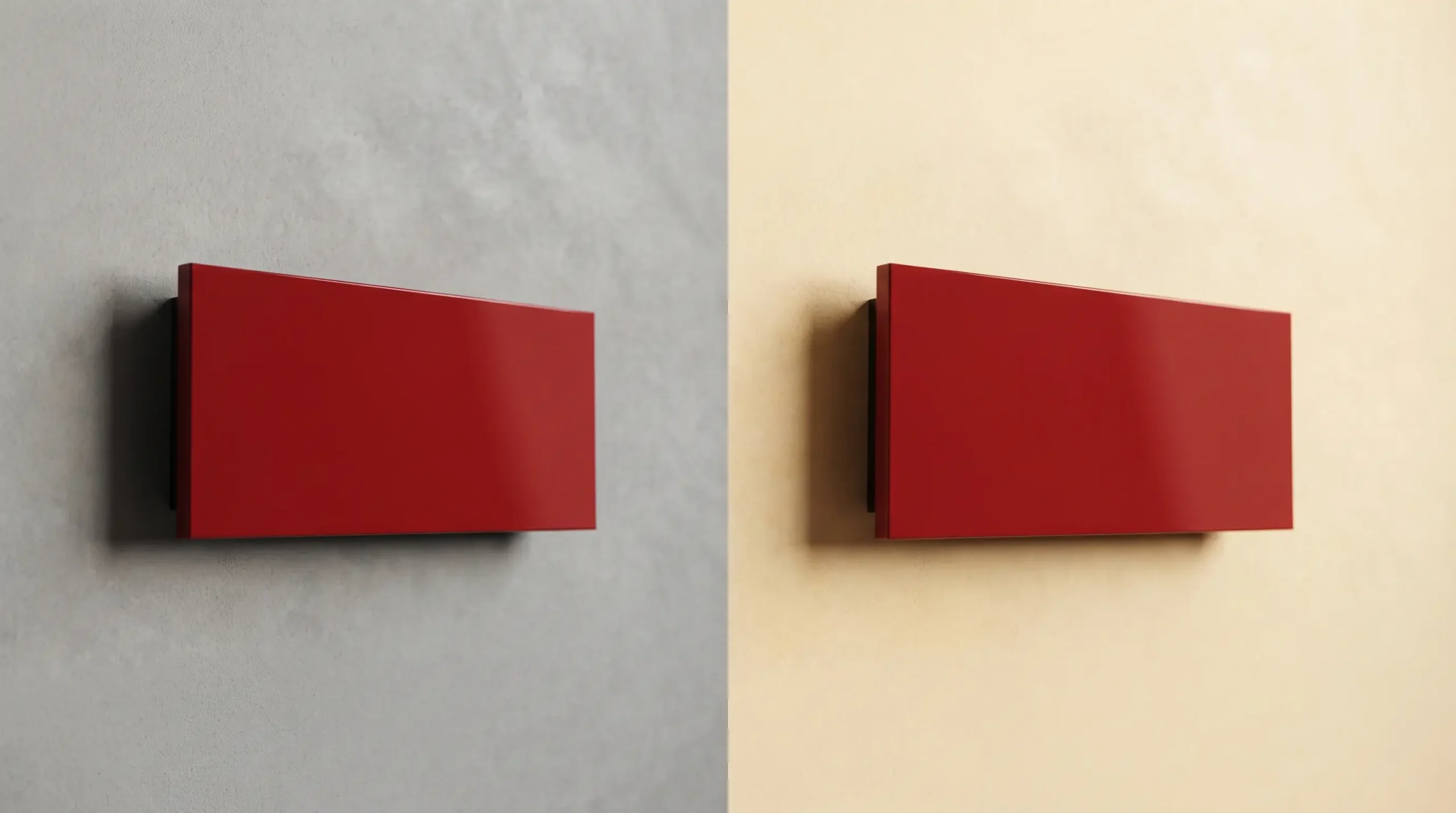 Red armoured door panels in a room setting