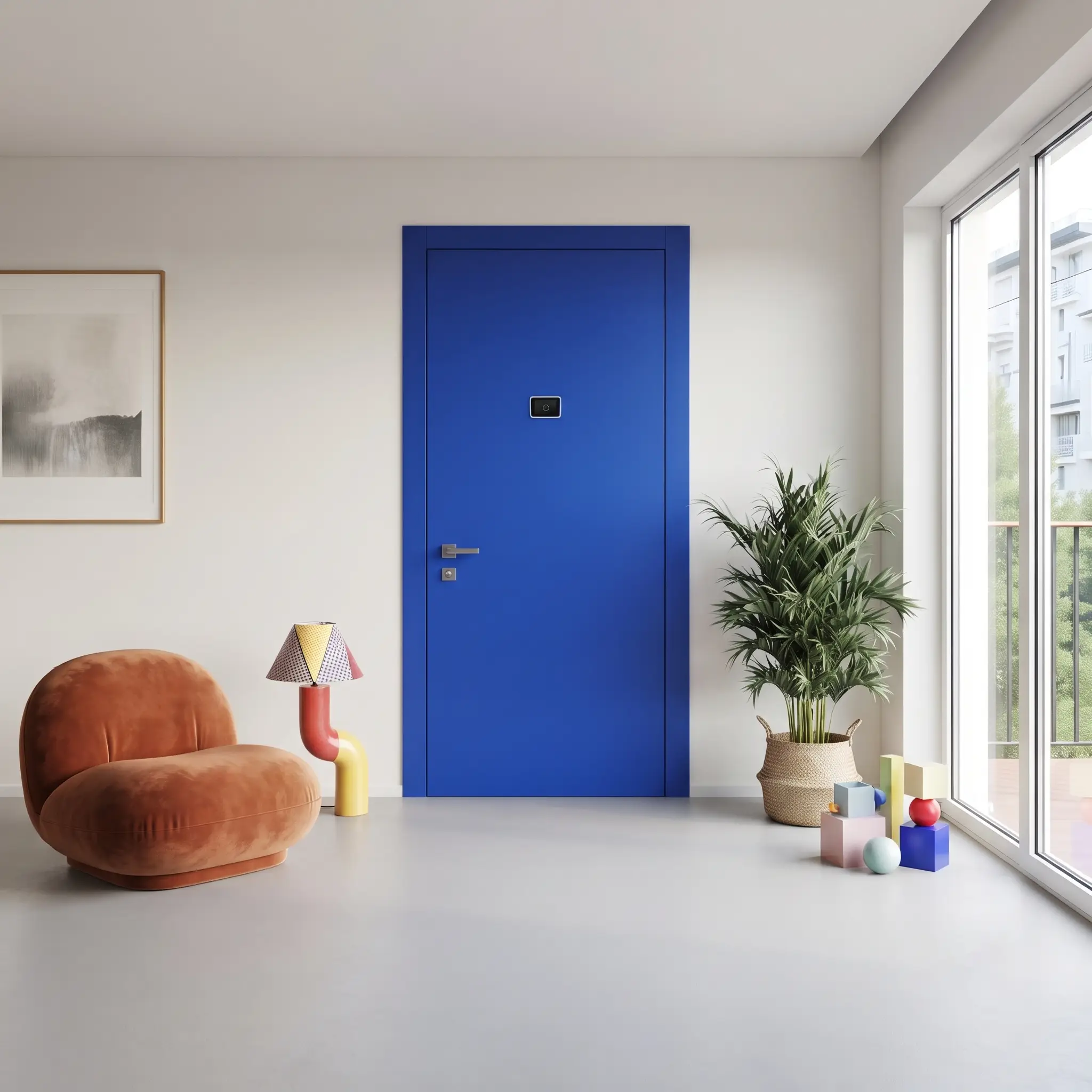 blue armoured door pop style
