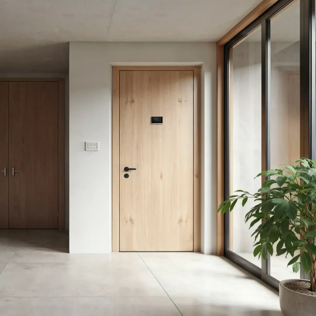 light wood armoured door