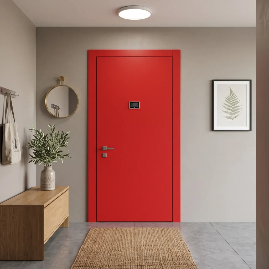 red armoured door
