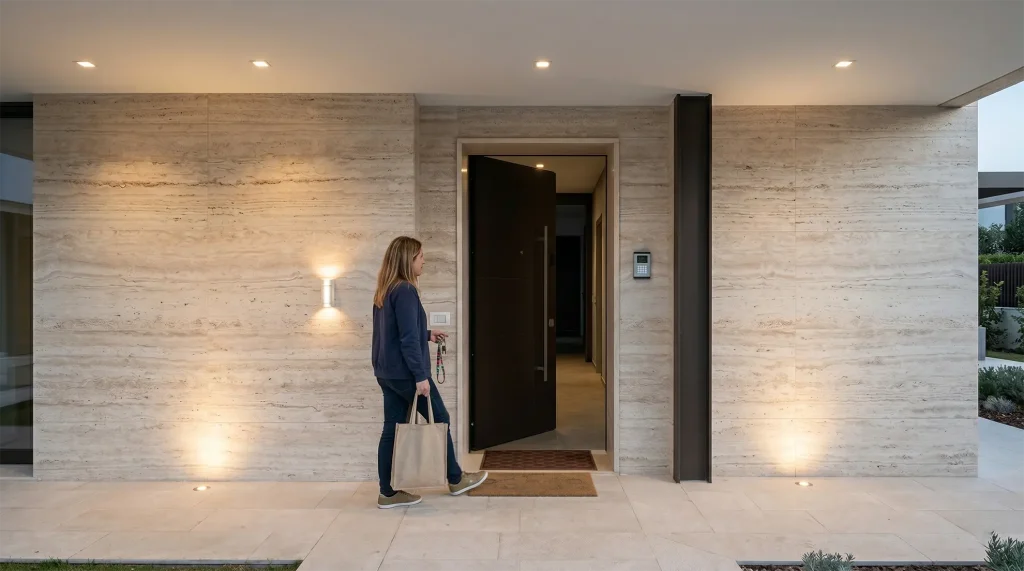 armoured door push left