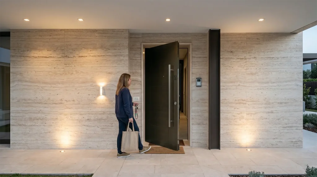 armoured door pull left