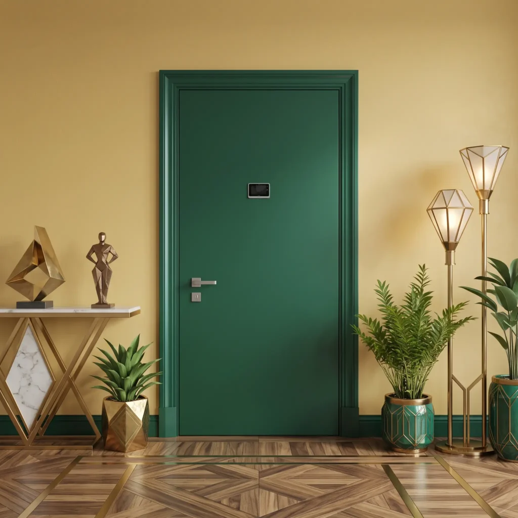 green armoured door