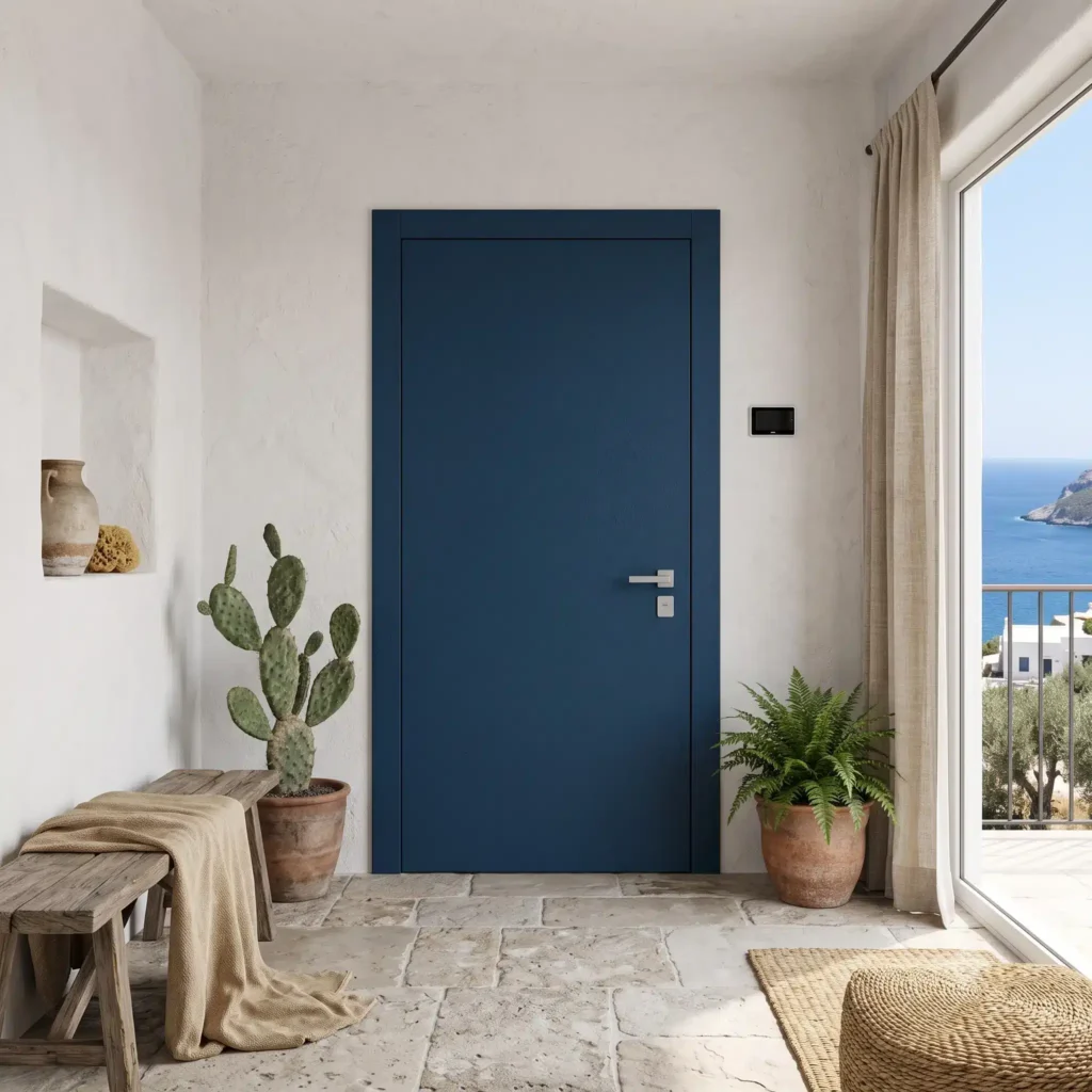 blue armoured front door