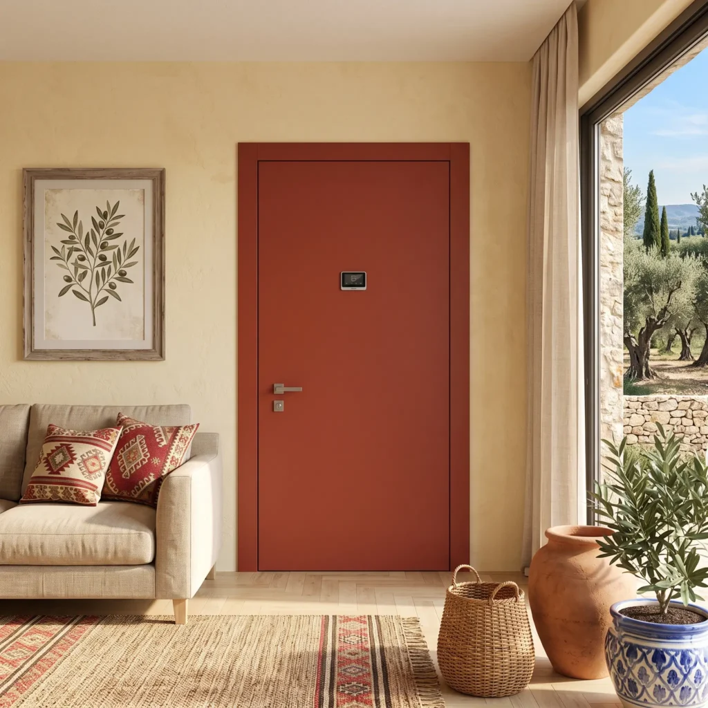 red armoured front door