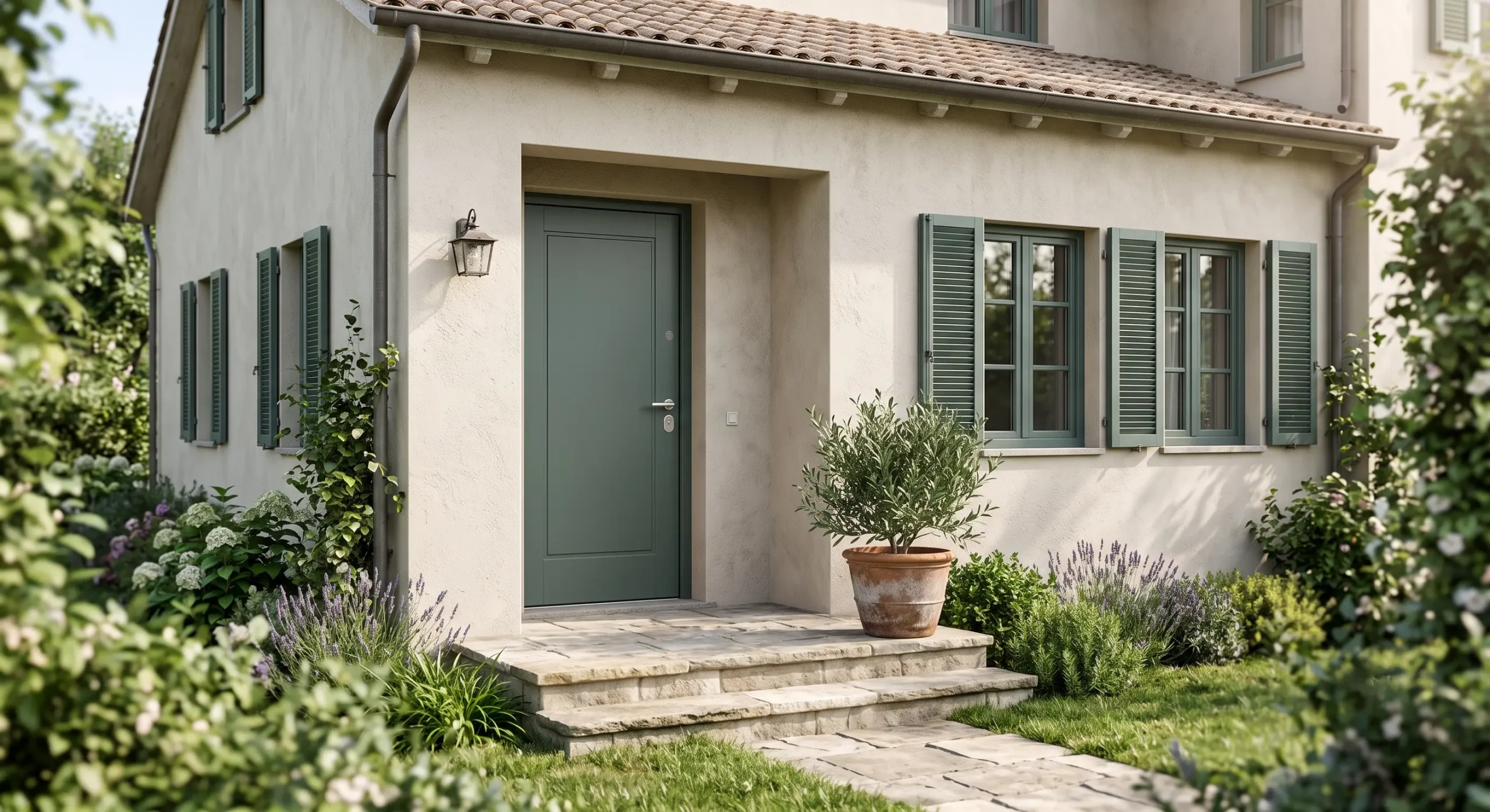 green armoured front door