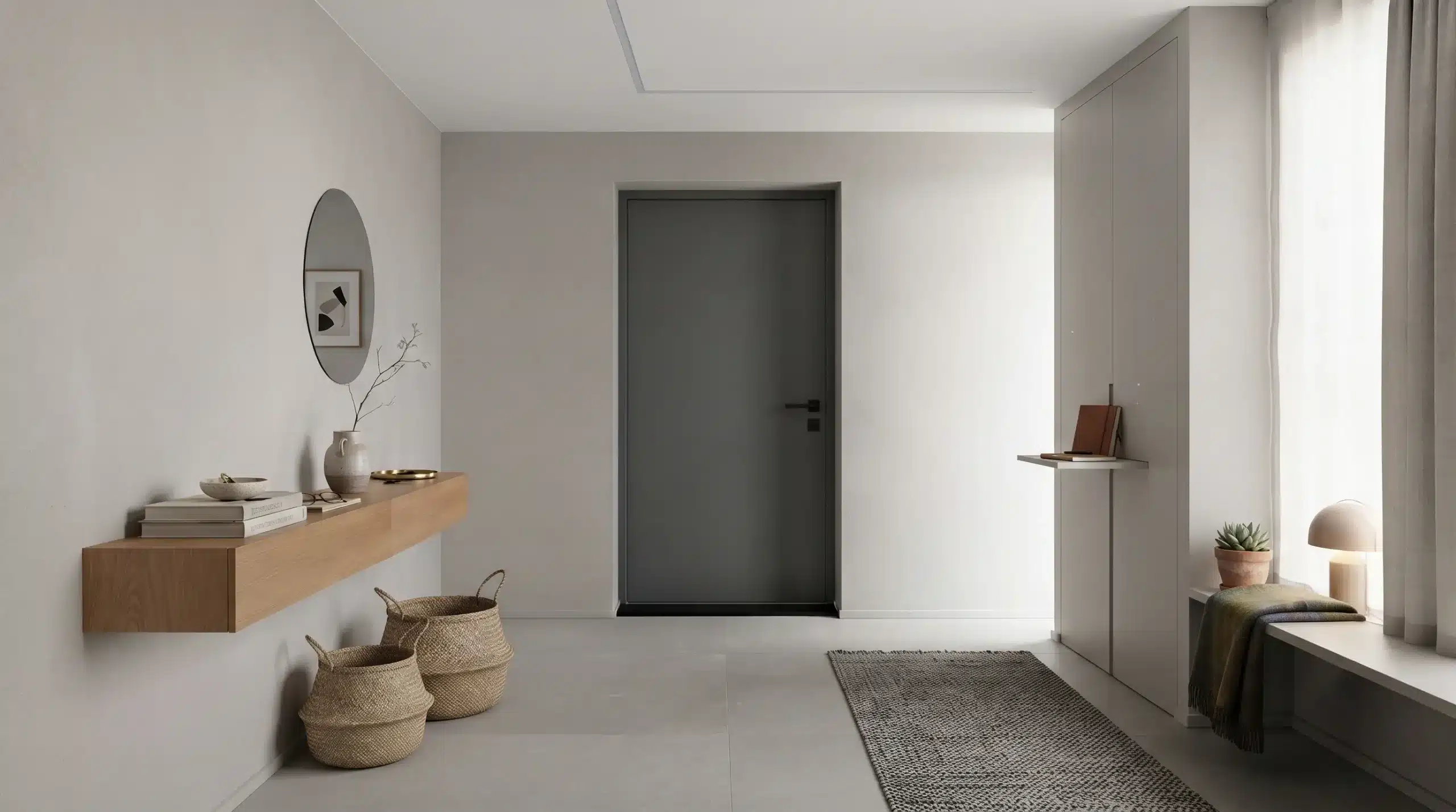 grey armoured entrance front door